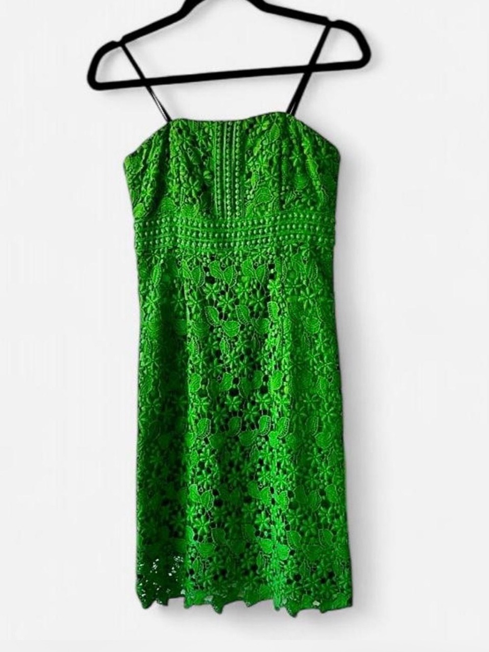 NWT Laundry By Shelli Segal Green Crochet Lace Strapless Mini Dress In Size 0